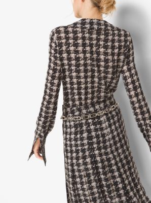 Houndstooth Silk-Georgette Bow Blouse | Michael Kors [US]