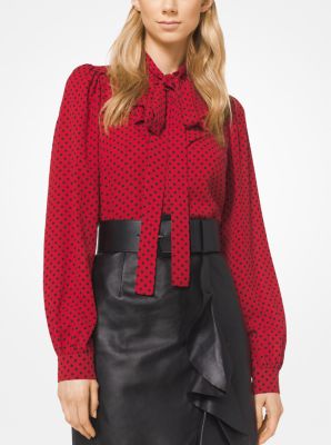 michael kors tie neck blouse