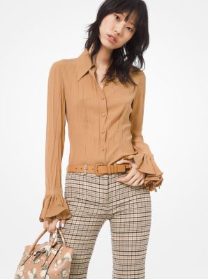 Crushed Silk-Georgette Blouse