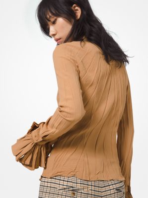 Crushed Silk-Georgette Blouse