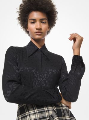 Chemise en jacquard de soie à fleurs image number 0