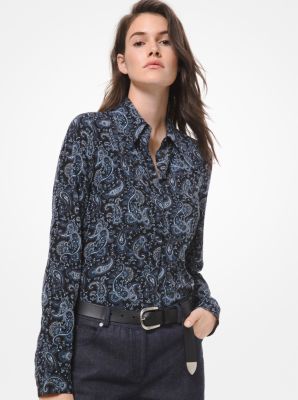 michael kors paisley crepe blouse