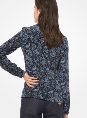 Michael kors paisley crepe blouse new arrivals