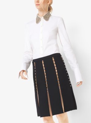 Chemise en popeline de coton &agrave; col clout&eacute;