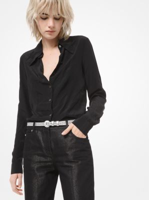 Crushed Silk-Georgette Blouse