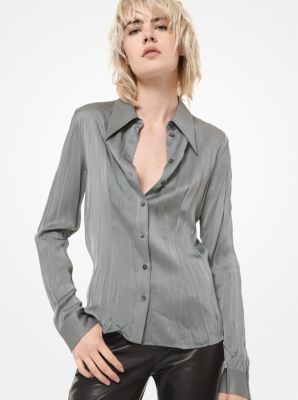 Crushed Satin Charmeuse Blouse image number 0