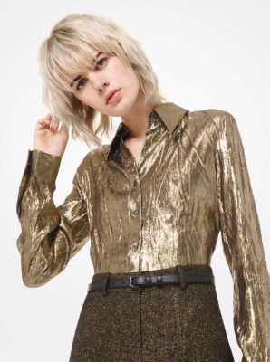 Crushed Silk Lam&eacute; Blouse