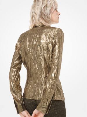 Crushed Silk Lam&eacute; Blouse