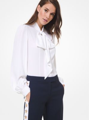 Michael kors shop tie neck blouse