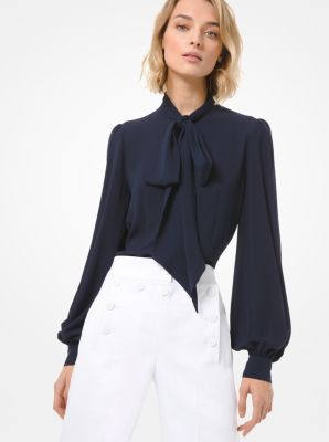Tシャツ・カットソー Michael Kors FW25 RUFFLE BLOUSE (MT541DQ7R3 001BLACK) Empire Logo Organic Cotton T-Shirt | Michael Kors [US]