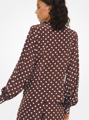 Polka Dot Silk Crepe de Chine Bow Blouse | Michael Kors [US]
