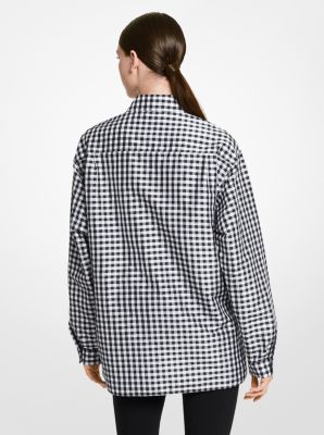 Gingham Silk Taffeta Shirt
