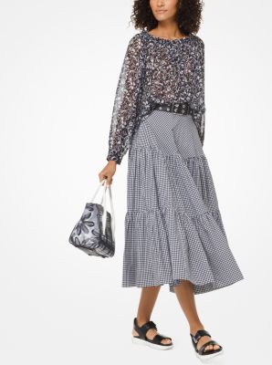 Michael kors store floral chiffon blouse