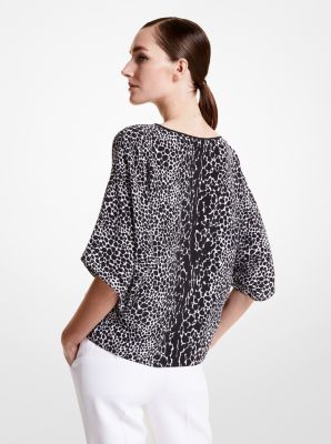 Nikki Ocelot Silk Crepe De Chine Blouse