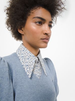 Floral Cotton Poplin Dickey