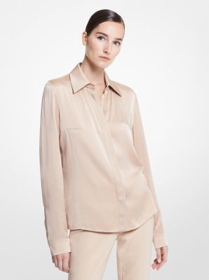 Satin Charmeuse Blouse in BUFF | Michael Kors