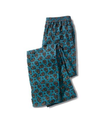 Gem-Embroidered Paisley Georgette Pajama Shirt