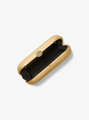 Bolso minaudi&egrave;re Gansevoort de piel metalizada con motivo de pit&oacute;n in LAT&Oacute;N ENVEJECIDO | Michael Kors