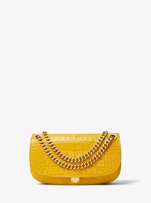 Christie Mini Metallic Crocodile Embossed Leather Envelope Bag