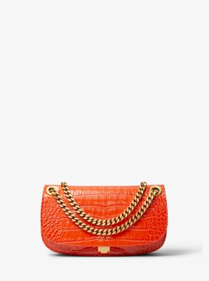 Christie Crocodile Embossed Leather Envelope Bag