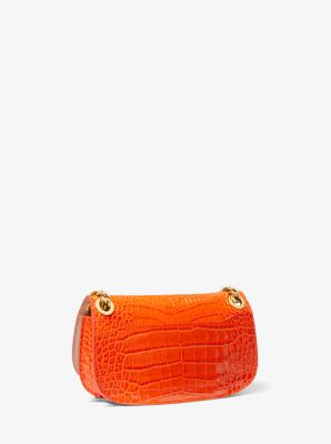 Christie Crocodile Embossed Leather Envelope Bag