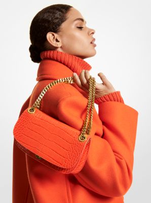 Christie Crocodile Embossed Leather Envelope Bag