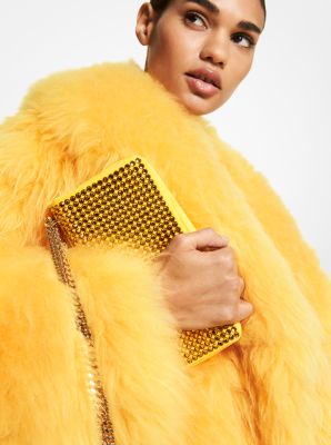 Christie Mini Crystal Embellished Suede Envelope Bag in CAL&Eacute;NDULA | Michael Kors