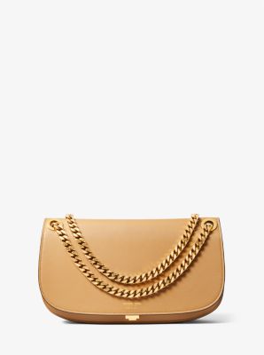 Michael Kors Gold Leather Envelope Clutch