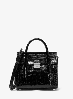 Campbell Crocodile Embossed Leather Weekender Bag