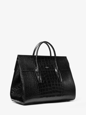 Campbell Crocodile Embossed Leather Weekender Bag | Michael Kors