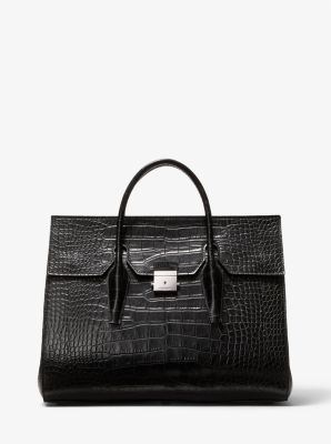 Christie Mini Crocodile Embossed Leather Envelope Bag