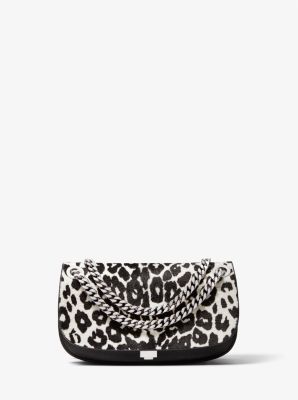 Leopard Printed Calf Hair Clutch