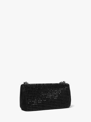 Bottega Veneta: Silver Glitter Webbing Bag