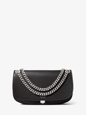 MK Christie Medium Leather Envelope Bag - Black - Michael Kors