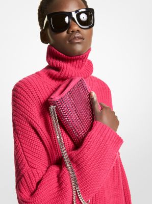 Hot Pink DKNY Hobo Bag with Scarf and Sunglasses - Handbag with