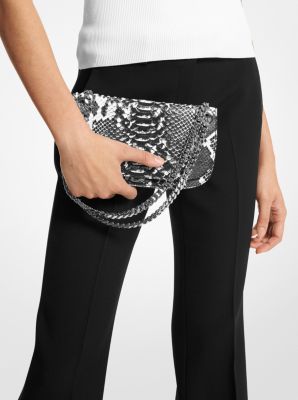 Tasche Christie Mini mit Umschlag aus Leder mit Pythonprägung