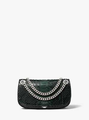 MICHAEL Michael Kors Jet Set Small Envelope Faux Leather Bag in Green