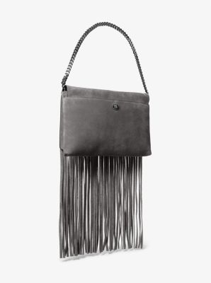 Ali Fringed Suede Clutch Michael Kors