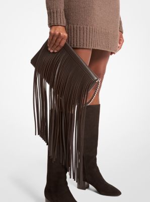 Ali Fringed Leather Clutch image number 3