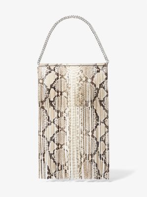 MICHAEL Michael Kors Embossed Python Leather Tote Bag in Natural