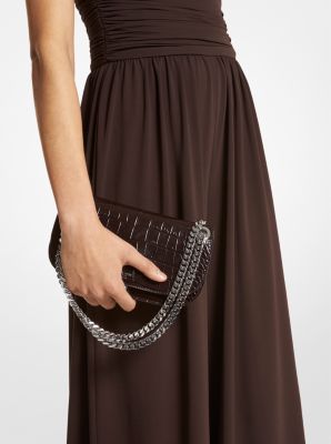 Christie Mini Crocodile Embossed Leather Envelope Bag image number 3
