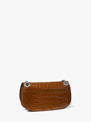 Mini sac enveloppe Christie en cuir effet crocodile en relief image number 2