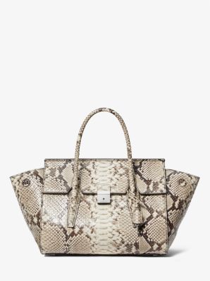 Michael kors store python handbag silver