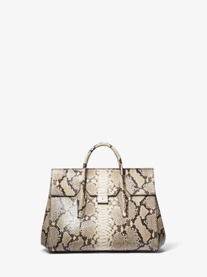 Grand sac de week-end Campbell en cuir en relief effet python