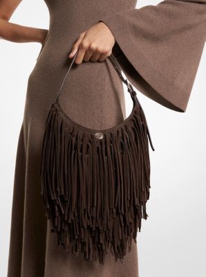 Dyan Small Fringed Suede Shoulder Bag Michael Kors