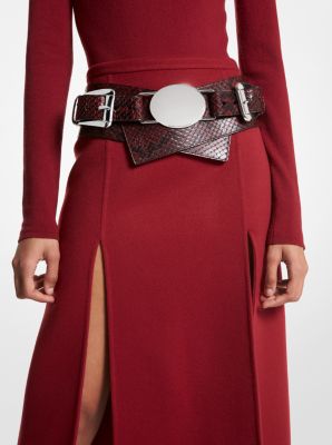 Gloria Python Embossed Leather Belt