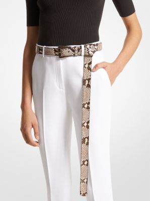 Joni Python Embossed Leather Trouser Belt image number 1