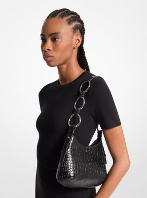 Bardot Mini Crocodile Embossed Leather Hobo Shoulder Bag image number 2