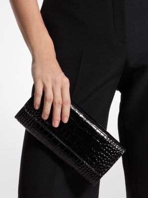 Cate Crocodile Embossed Patent Leather Clutch image number 2