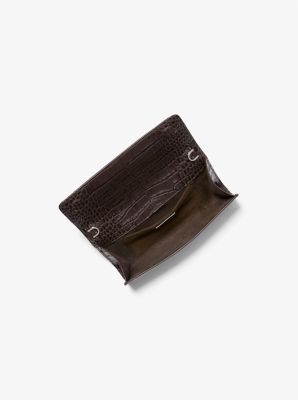 Pochette Cate en cuir verni effet crocodile en relief image number 1